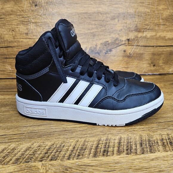 Adidas Hoops Mid 3.0 Black lace up Sneaker size 2 - Picture 4 of 9